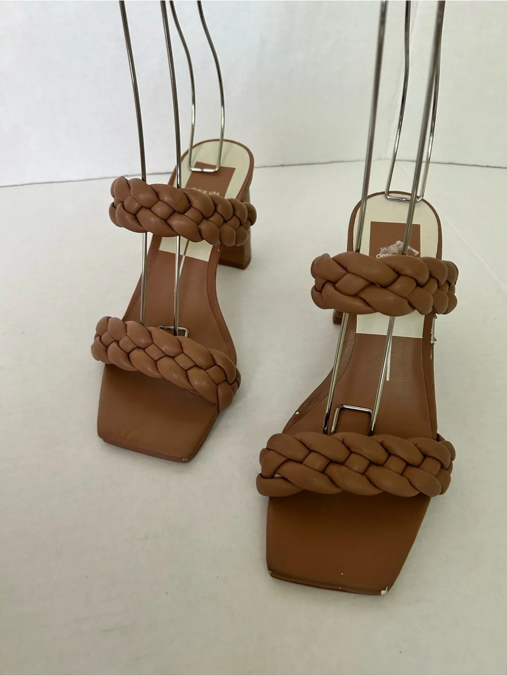 Dolce vita Braided Strap Brown Block Heel Sandals size 7